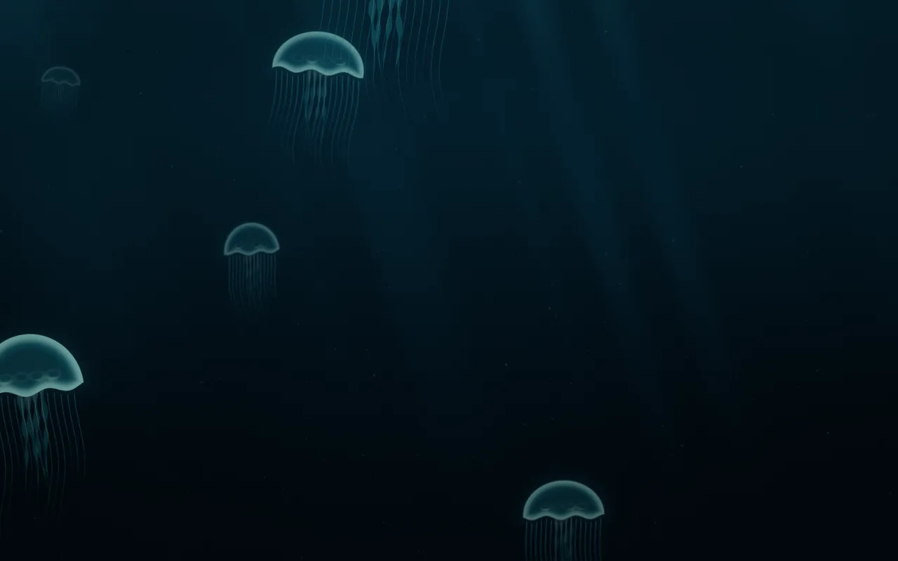 Jellyfish in the Deep Sea palette, a MacScapes scene