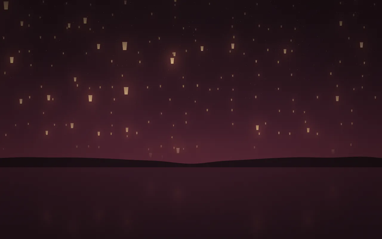 Lanterns in the Golden Hour palette, a MacScapes scene