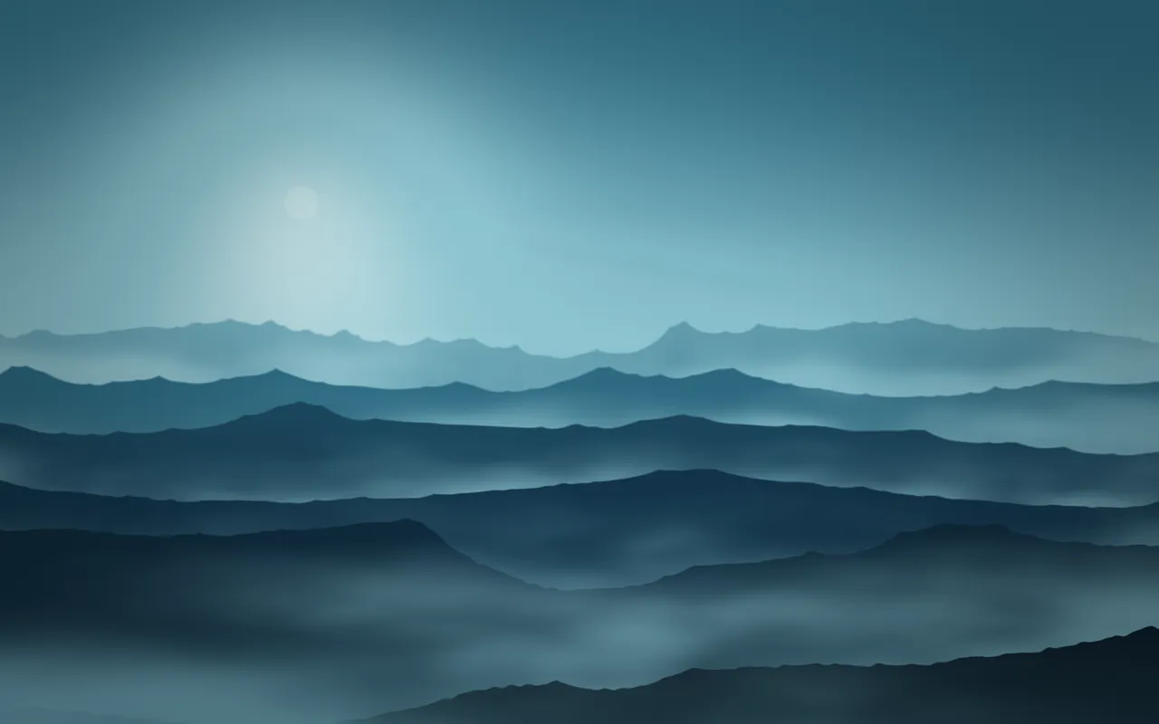 Quiet Morning: the Mist scene in the Glacier palette
