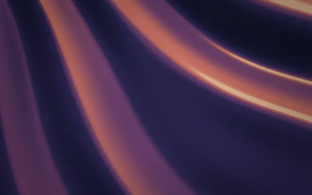 Diagonal folds of dark violet satin with coral and cream highlights sweeping toward the upper right.